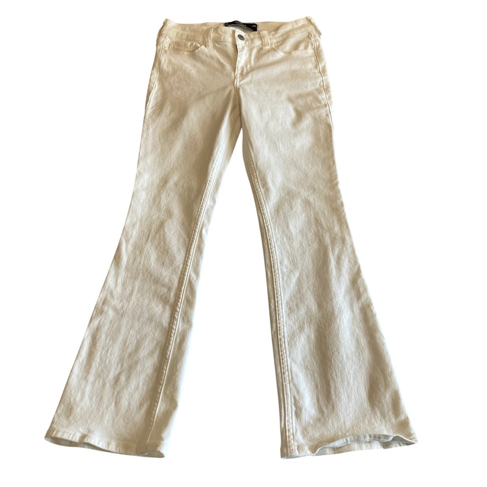 Hollister Pants 0S W25S‎ (26x27) Low-Rise Bootcut Jeans White Soft Stretch Denim